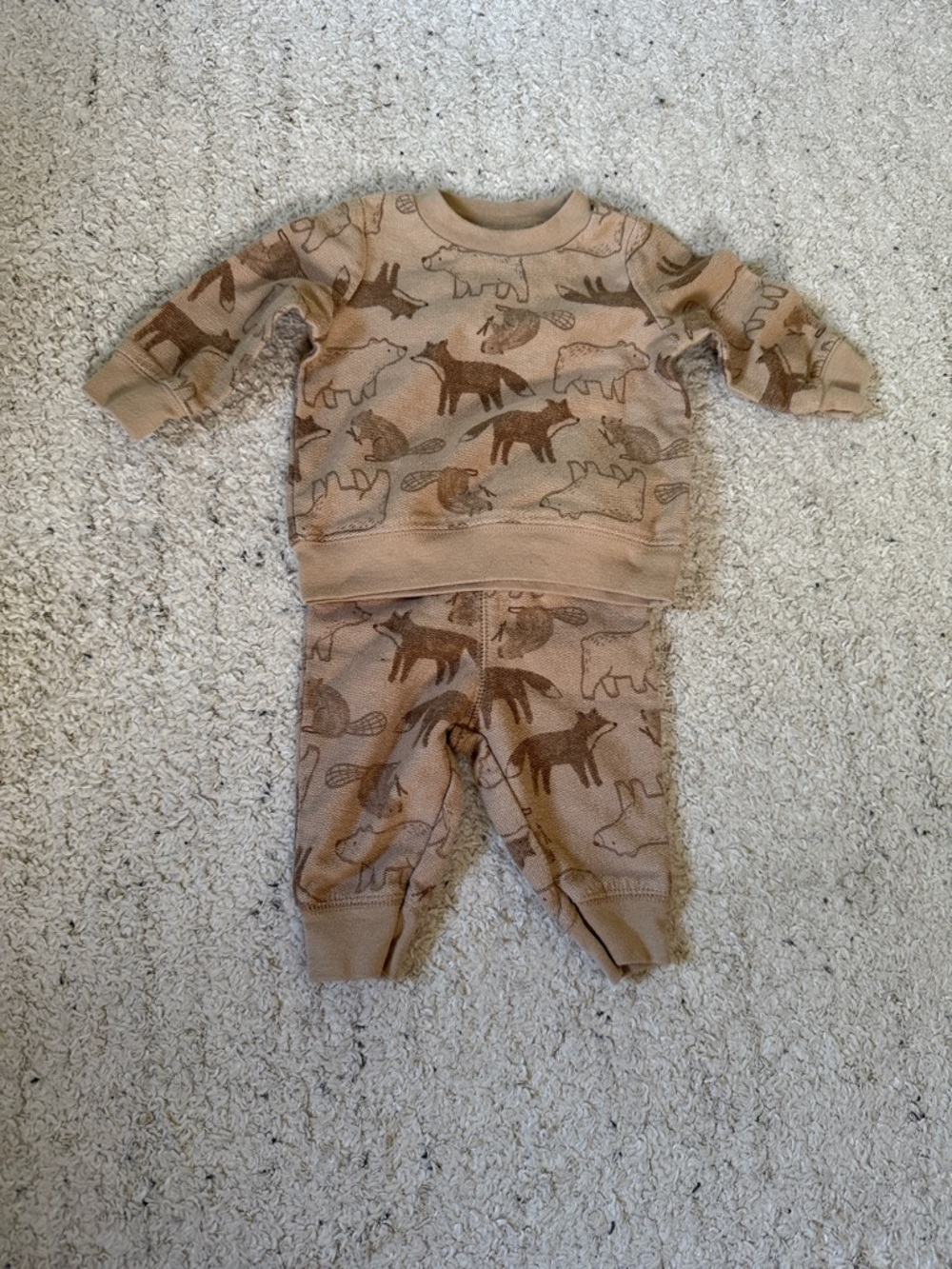 Carter's Brown and Beige Animal Print Two-Piece set